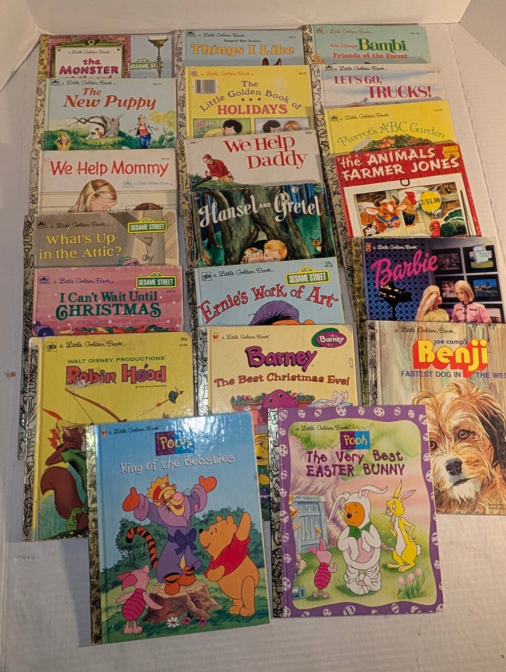 Lot 20 Vtg 60's - 90's Little Golden Books Bambi Barbie